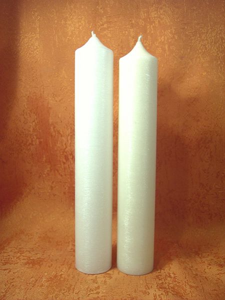 Kerzenrohling Perlmutt Struktur Stumpen Elfenbein 300 / 50 mm      3533